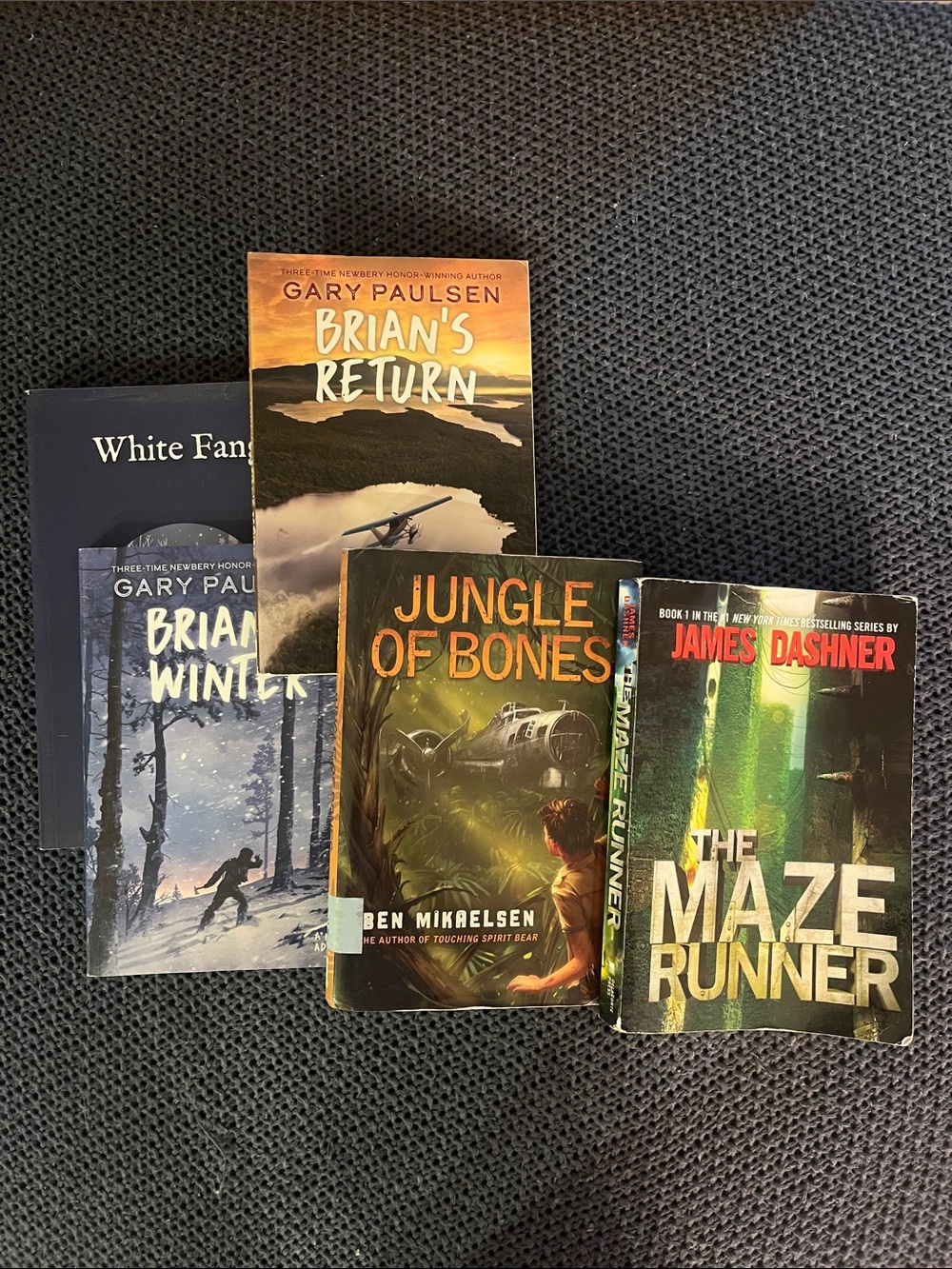 The Maze Runner Paperback Book - plus (4) middle school books